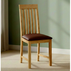 KD 2343 : Ghế 7 Nan Đứng Gỗ Sồi - Mặt Ghế Nệm